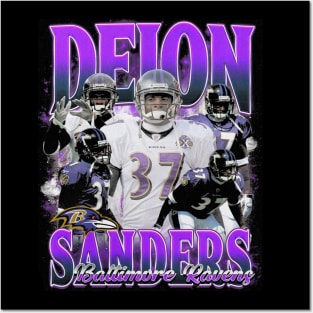 Deion Sanders Battimore Retro Bootleg Posters and Art
